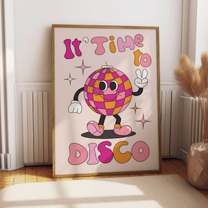 Disco Time Art Print - Musik Poster - Musik Wandkunst - Trendy Musik Dekor - Disco Poster - Tanzende Wandkunst - Groovy Disco Musik Discoball