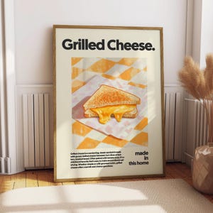 Grilled Cheese Poster - Food Poster - Kitchen Decor - Kitchen Print - UK - Grilled Cheese Print - Food Art - Gift for Grilled Cheese Lover