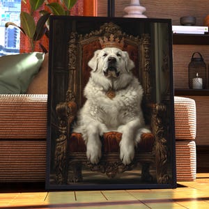 Great Pyrenees Royal Portrait - Dog Poster - Pet Portrait - Custom Pet Art - Great Pyrenees Art - Dog Art - Gift for Dog Lover - Pyrenees