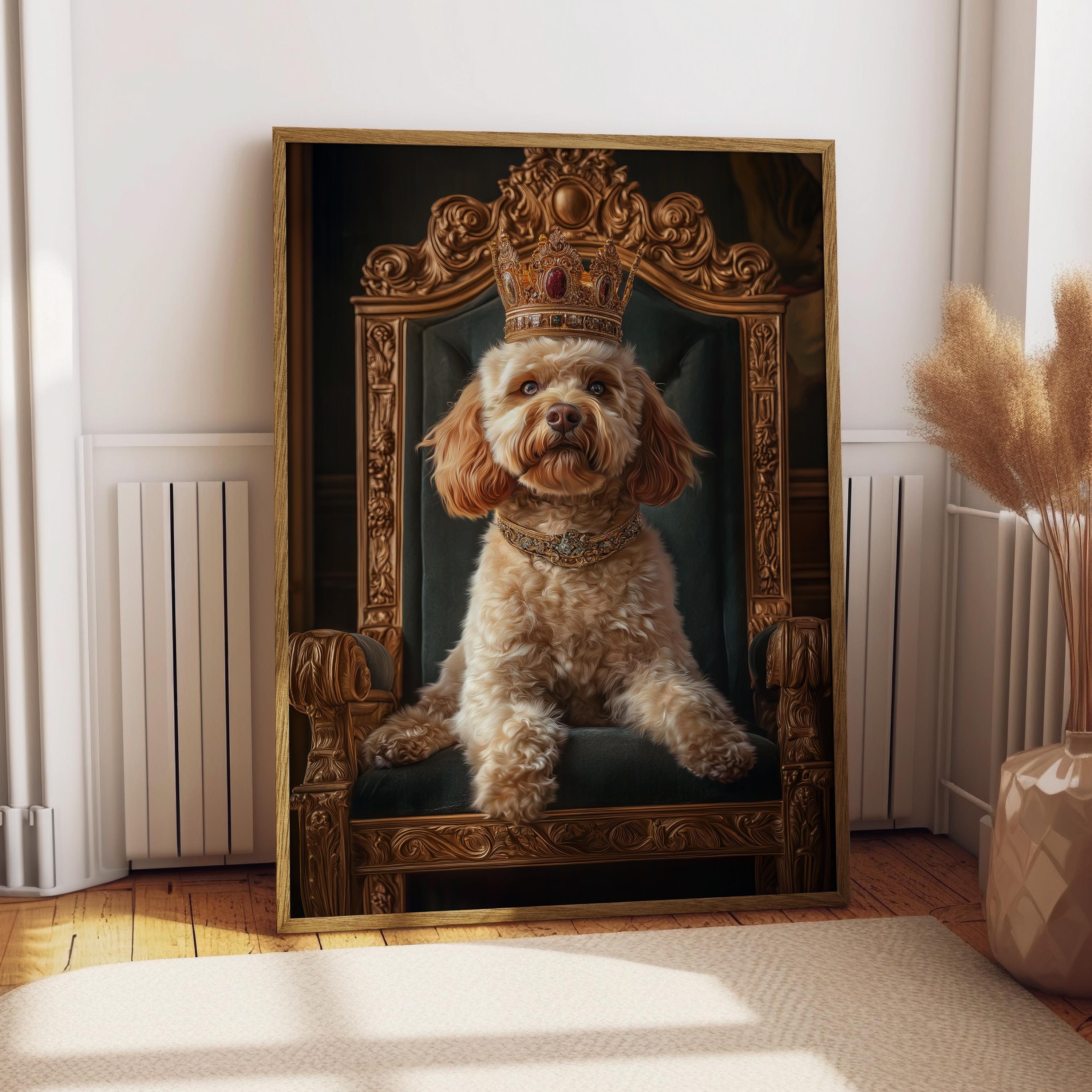 Goldendoodle Royal Portrait - Dog Poster - Pet Portrait - Custom