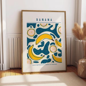 Bananen Poster - Food Poster - Küchen Deko - Küche Druck - Obst Poster - BBQ Essen - Geschenk für Obst-Liebhaber Bananen-Liebhaber - Bananen-Wand-Kunst
