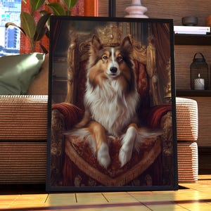 Collie Royal Portrait - Hunde Poster - Haustier Portrait - Individuelle Haustier Kunst - Collie Kunst - Geschenk für Hundeliebhaber - Hunde Portrait