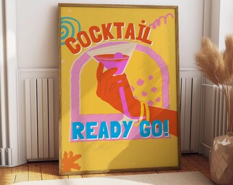 Cocktail Poster - Bar Decor - Kitchen Print - Drinks Poster - Gift for Drinks Lover - Drink Kitchen Print - Cocktail Art Alcohol Print