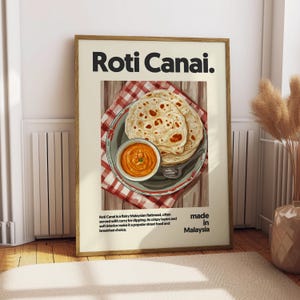 Roti Canai Poster - Food Poster - Kitchen Decor - Kitchen Print - Malaysian Food - Roti Canai Art - Malaysia Cuisine Art - Food Art - Roti