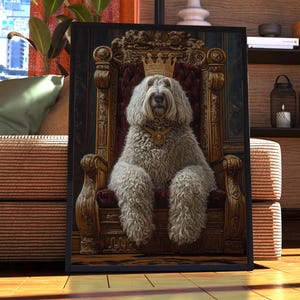 Komondor Royal Portrait - Dog Poster - Pet Portrait - Custom Pet Art - Komondor Art - Dog Art - Dog Gift - Komondor Dog Art - Royal Vintage