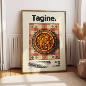 Tagine Poster - Food Poster - Kitchen Decor - Kitchen Print - Moroccan Food - Tagine Art - Morocco Cuisine Art - Food Wall Art - Tagine