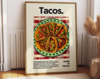 Tacos Kitchen Poster – Glossy Mexican Food Wall Art