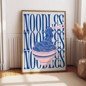 Noodles Poster - Food Poster - Kitchen Decor - Kitchen Print - Japan Food - Japanese Food - Asian Cuisine Art - Food Wall Art - Trendy Food