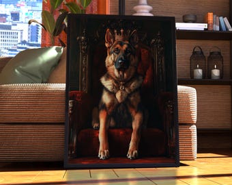 Poster con ritratto reale di pastore tedesco - Regal Dog Art
