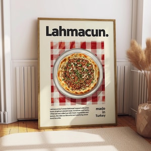 Lahmacun Poster - Food Poster - Kitchen Decor - Kitchen Print - Turkish Food - Kebab Food Art - Turkish Cuisine Art - Food Wall Art