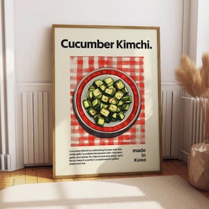 Gurke Kimchi Poster - Essen Poster - Küchen Deko - Küchen Druck - koreanisches Essen - Kimchi Wandkunst - koreanische Küche Kunst - Food Wandkunst