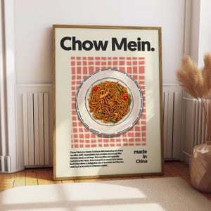 Chow Mein Poster - Food Poster - Kitchen Decor - Kitchen Print - Chinese Food - Hong Kong Food - Chinese Cuisine Art - Food Wall Art - Cook