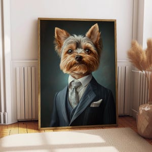 Teetasse Yorkshire Terrier Portrait - Hunde Poster - Haustier Portrait - Individuelle Haustier Kunst - Yorkshire Terrier Kunst - Hunde Wandkunst - Geschenk Terrier