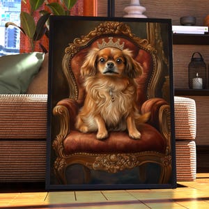 Tibetan Spaniel Royal Portrait - Dog Poster - Pet Portrait - Custom Pet Art - Tibetan Spaniel Art - Dog Art - Gift for Dog Lover - Tibetan
