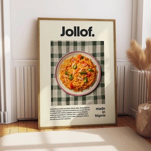 Jollof Poster - Food Poster - Kitchen Decor - Kitchen Print - Nigerian Food - Jollof Rice - Nigeria Cuisine Art - Food Wall Art - Jollof Art