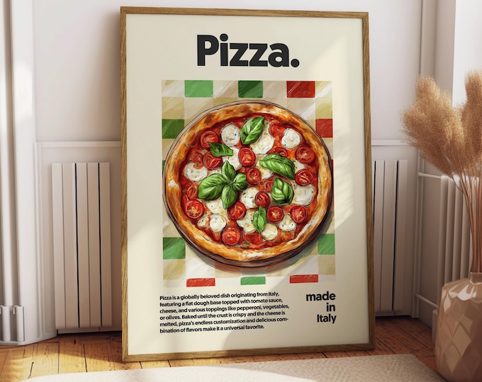 Italian Pizza Poster – Glossy Kitchen Food Wall Art