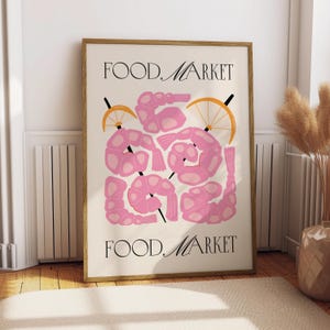 Food Market Shrimp Poster - Seafood Poster - Kitchen Decor - Shrimp Wall Art - Seafood Lover Shrimp Art Print - Aesthetic Kitchen Decor
