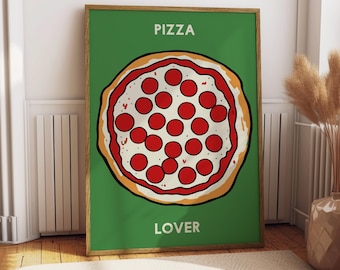 Pizza Lover Poster - Food Poster - Kitchen Decor - Kitchen Print - Italian - Italy Food - Pizza Wall Art - Food Wall Art - Gift Pizza Lover