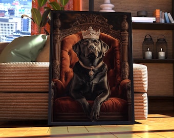 Ritratto reale di Labrador nero - Poster di cani - Ritratto di animali domestici - Arte personalizzata per animali domestici - Arte Labrador - Arte per cani - Regalo per amanti dei cani - Arte di Labrador nero