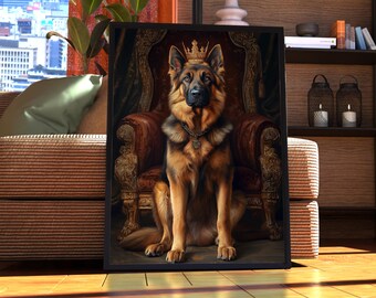Ritratto reale di pastore tedesco zibellino - Poster per cani - Ritratto di animali domestici - Arte personalizzata per animali domestici - Arte del pastore tedesco zibellino - Arte per cani - Regalo per amanti dei cani