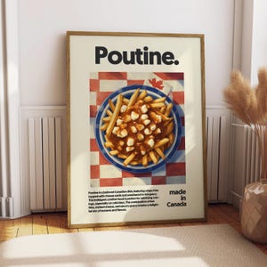 Póster de poutine - Póster de comida - Decoración de cocina - Impresión de cocina - Comida canadiense - Arte mural de poutine - Arte mural de Canadá - Regalo para amantes de la poutine