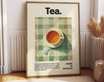 Tea Poster - Coffee Poster - Kitchen Decor - Kitchen Print - Cafe Poster - Gift for Tea Lover - Tea Art - Tea Wall Art - Tea Decor Kitchen