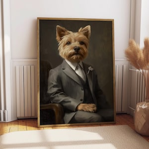 Norfolk Terrier Suit Portrait - Dog Poster - Pet Portrait - Custom Pet Art - Norfolk Terrier Art - Dog Wall Art - Gift for Terrier Owner Tux