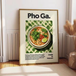 Pho Ga Poster - Food Poster - Kitchen Decor - Kitchen Print - Vietnamese - Vietnam Food - Asian Cuisine Art - Food Wall Art - Pho Ga Art