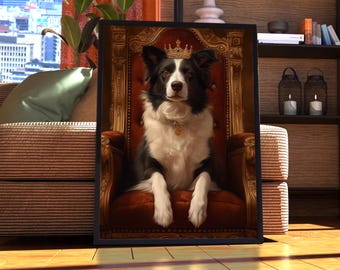 Portret Royal Border Collie – Regal Dog Art Poster