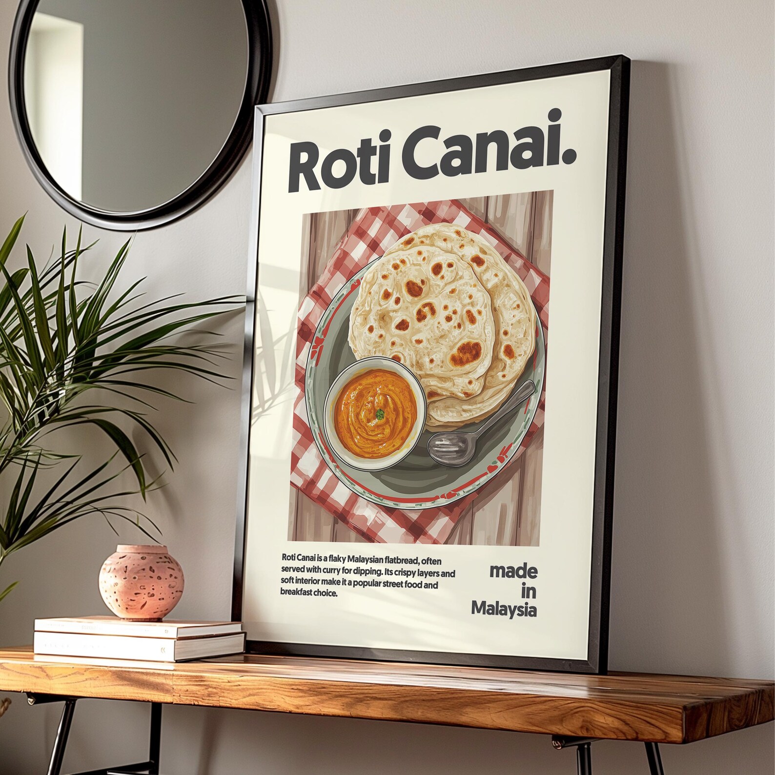Flyer Roti Design Roti Canai Poster - Food Poster - Kitchen Decor - Kitchen Print ...