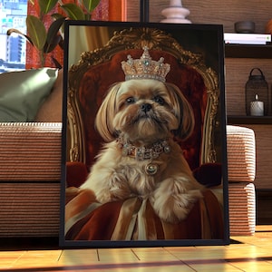 Shih Tzu Royal Portrait - Dog Poster - Pet Portrait - Custom Pet Art - Shih Tzu Art - Dog Art - Gift for Dog Lover - Shih Tzu Portrait Regal
