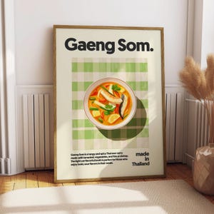 Gaeng Som Poster - Food Poster - Kitchen Decor - Kitchen Print - Thai Food - Thailand Wall Art - Thai Cuisine Art - Food Art - Gaeng Som Art