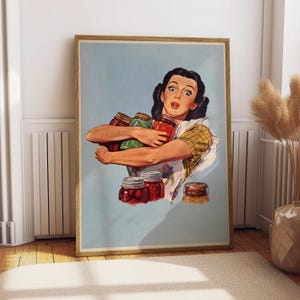 Póster de cocina vintage - Impresión artística publicitaria vintage - Impresión de póster de chef - Anuncio de la vieja escuela - Impresión divertida de cocina - Arte mural vintage