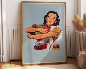 Vintage Kitchen Poster - Vintage Advertisement Art Print - Chef Poster Print - Old School Advert - Funny Kitchen Print - Vintage Wall Art