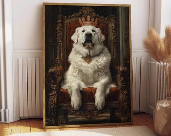 Great Pyrenees Royal Portrait - Dog Poster - Pet Portrait - Custom