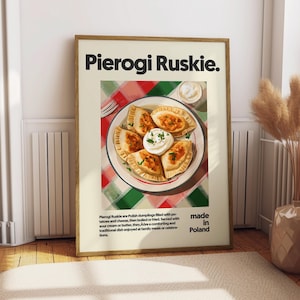 Pierogi Ruskie Poster - Food Poster - Kitchen Decor - Kitchen Print - Polish Food Art - Pierogi Print - Eastern Europe Art - Food Wall Art