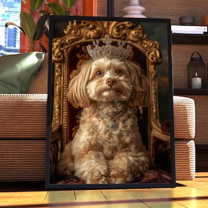 Havapoo Royal Portrait - Dog Poster - Pet Portrait - Custom Pet Art - Havapoo Art - Dog Art - Dog Gift - Havapoo Dog Art - Royal Vintage Art