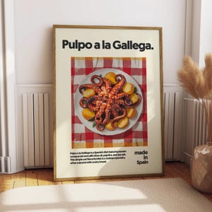 Pulpo a la Gallega Poster - Food Poster - Kitchen Decor - Kitchen Print - Spanish Food - Spain Wall Art - Spanish Cuisine Art - Octopus Art
