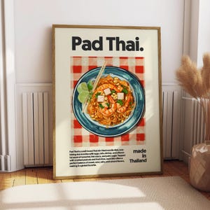 Pad Thai Poster - Food Poster - Kitchen Decor - Kitchen Print - Thai Food - Thailand Wall Art - Thai Cuisine Art - Food Wall Art - Pad Thai