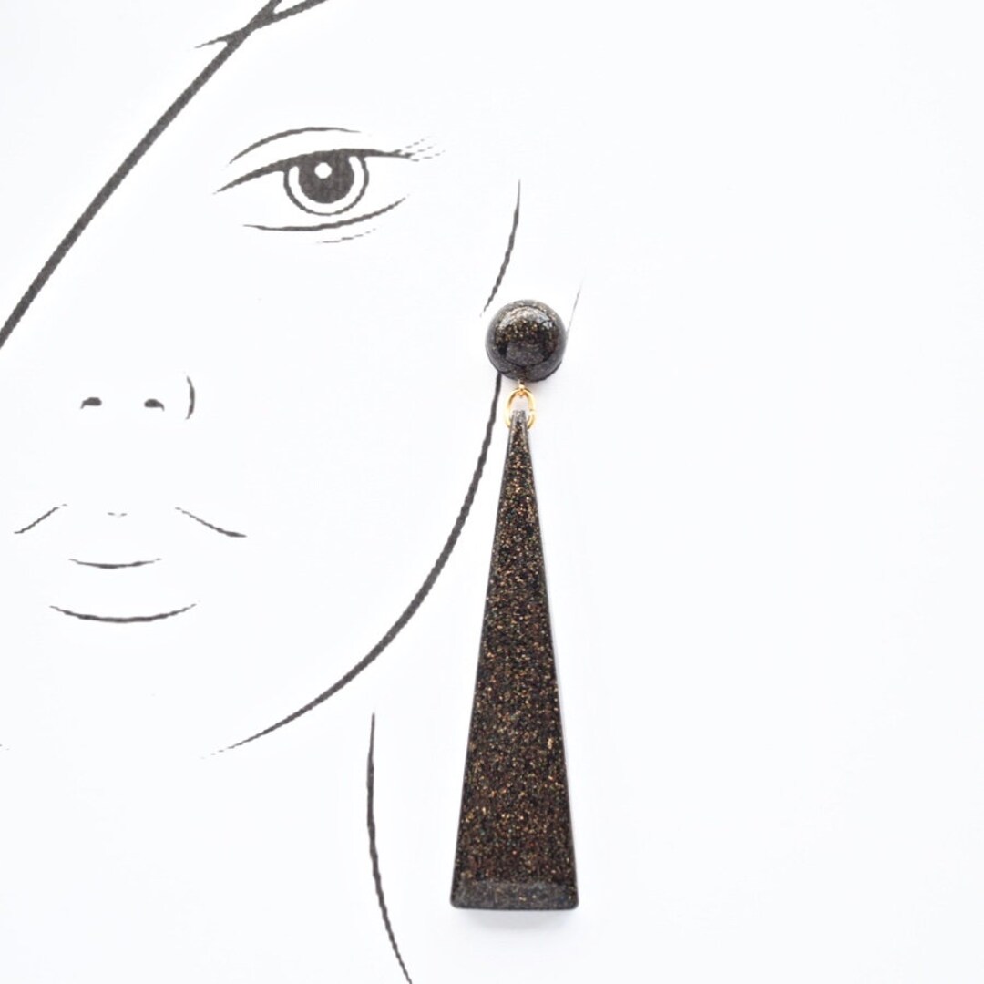 Handmade Triangle Drop Earrings. Large Long Chandelier Facet Geometric