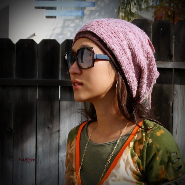 Lined saggy knit beanie - KB 030