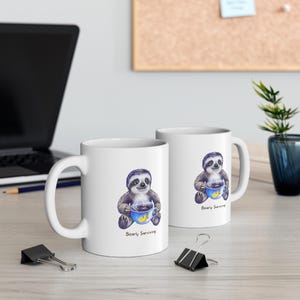 Niedliche Faultier Becher, Bären Überleben Kaffeetasse, lustiges Tier Geschenk, Entspannungstasse, Geschenk für Faultier Liebhaber, niedlichen Küchendekor