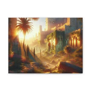 Canvas Print, Ancient Jerusalem Painting AI Generated, Home Decor Wall Art, Religious Artwork, Unique Gift, Wall Hanging, Christian Decor