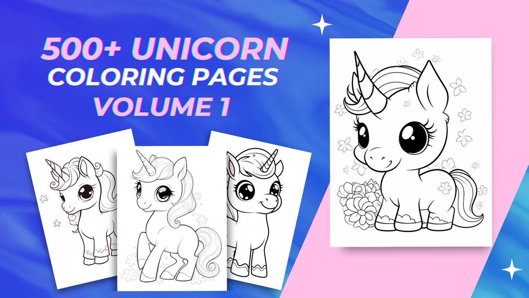 Unicorn Coloring Pages Printable PDF Kids Unicorn Activity Instant ...