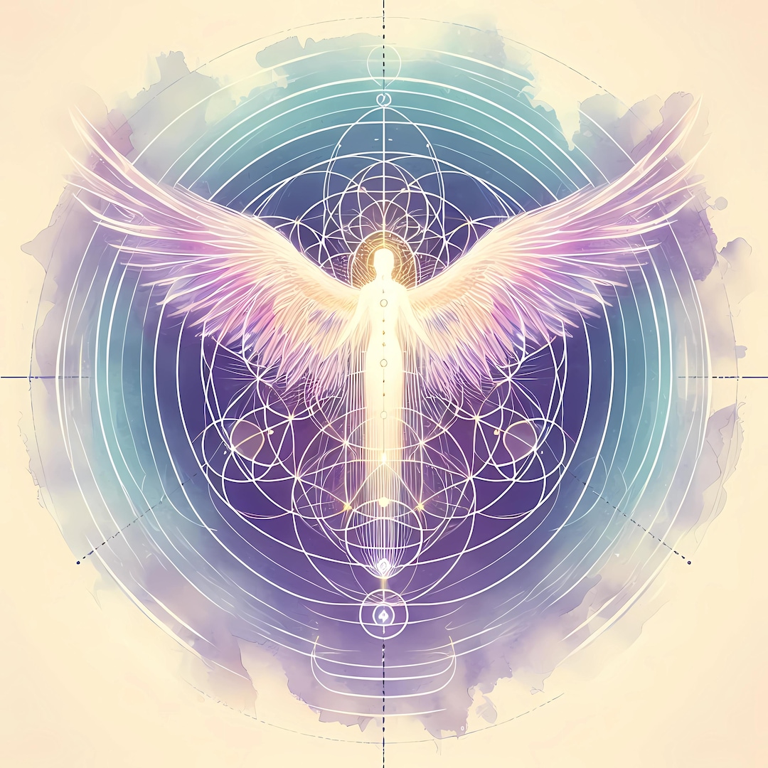 Archangel Metatron Sacred Geometry Art | Spiritual Awakening Wall Decor ...