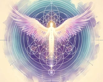 Archangel Metatron Sacred Geometry Art | Spiritual Awakening Wall Decor | Metatron’s Cube Activation | High-Resolution Digital Download