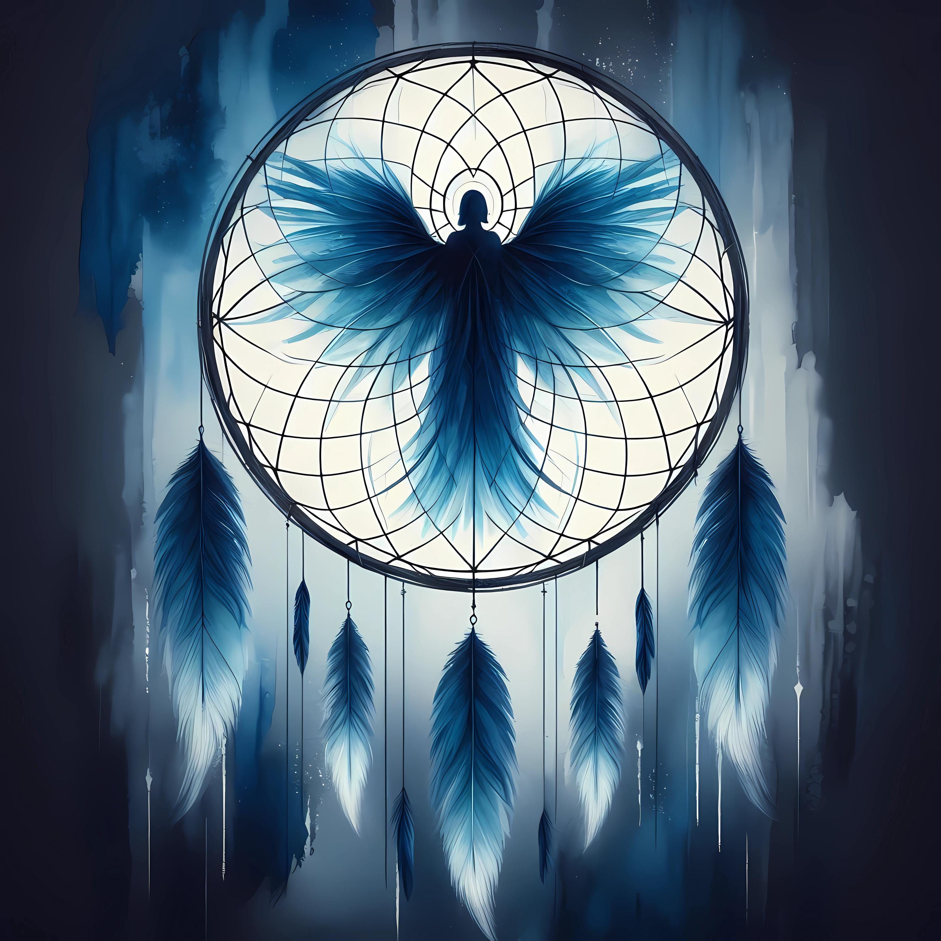 Michael Angel Dreamcatcher Wall Art Printable • Blue Protective
