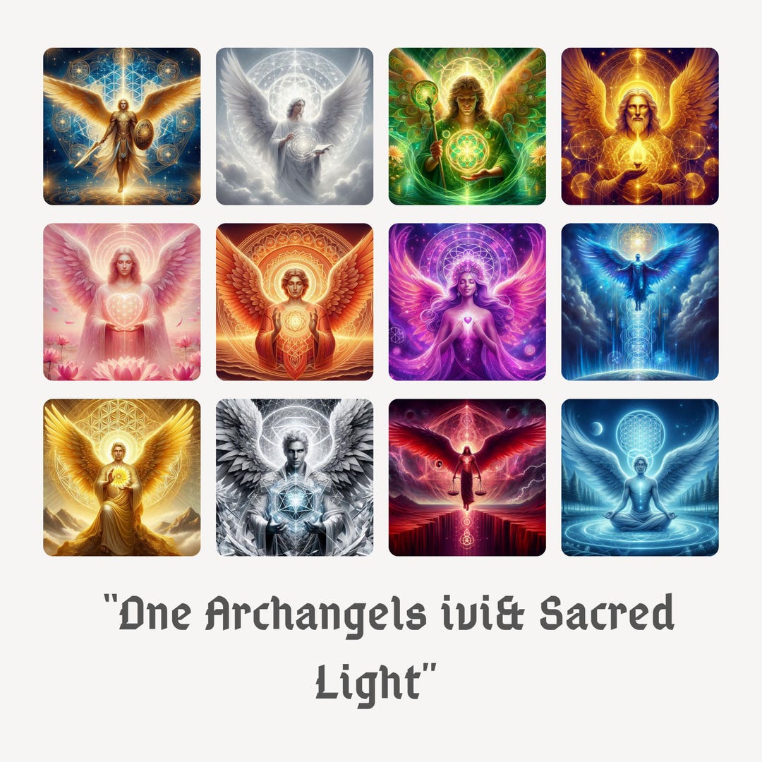 12 Archangels Protection Wall Art Set | Sacred Geometry Spiritual ...
