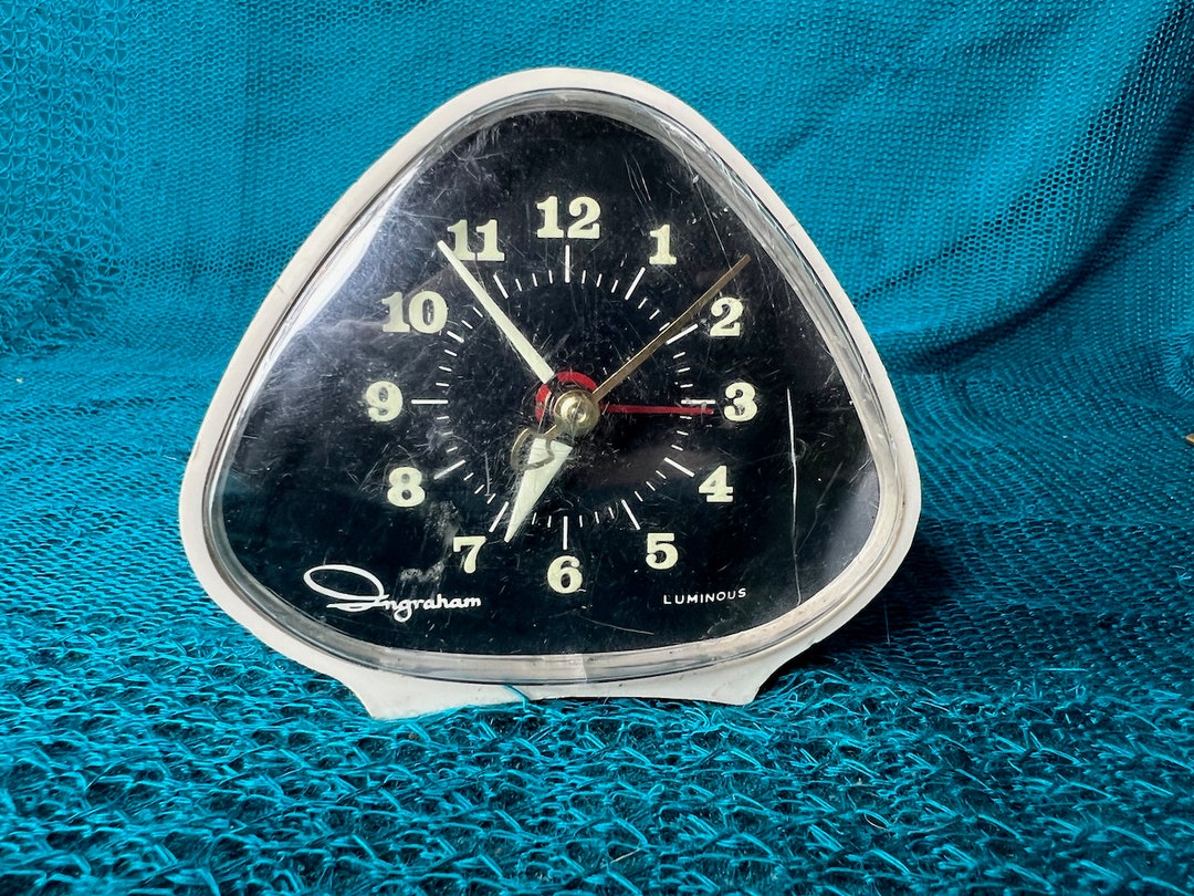 Ingraham Luminous Electric Alarm Clock Midcentury Atomic Etsy