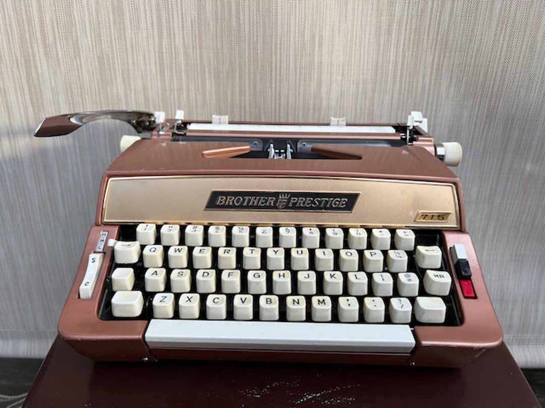 Brother Prestige 715 Portable Typewriter With Case Copper Etsy